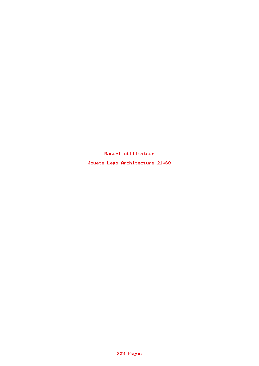 Page 1 de la notice Manuel utilisateur Lego Architecture 21060