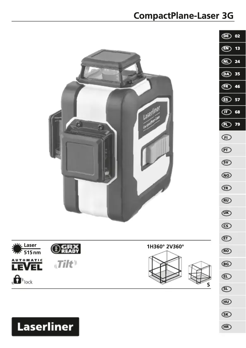 Page 1 de la notice Manuel utilisateur Laserliner CompactPlane-Laser 3G Pro