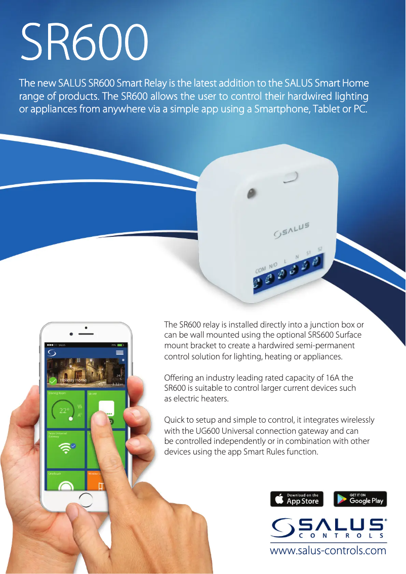 Página 1 del manual Ficha técnica Salus SR600