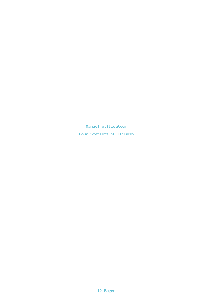 Page 1 de la notice Manuel utilisateur Scarlett SC-EO93O15