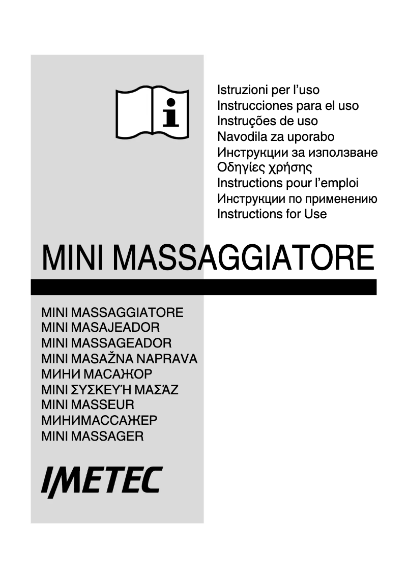 Page 1 of the manual User Manual Imetec ML4-200