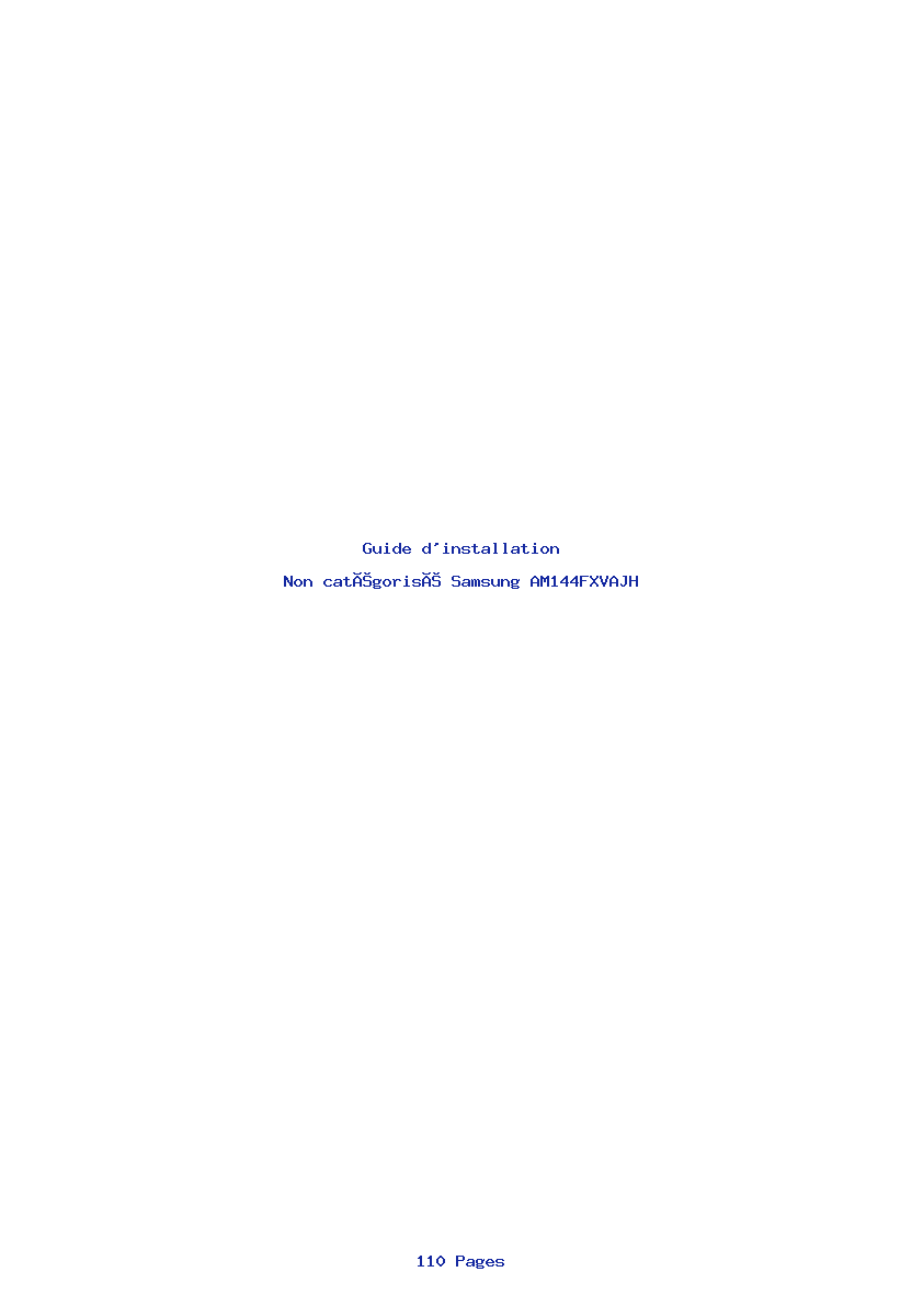 Page 1 de la notice Guide d'installation Samsung AM144FXVAJH