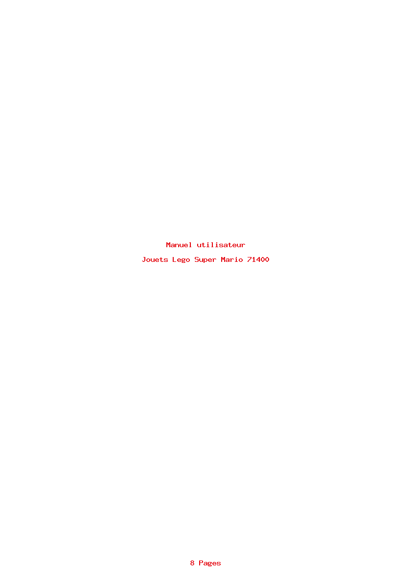 Page 1 de la notice Manuel utilisateur Lego Super Mario 71400