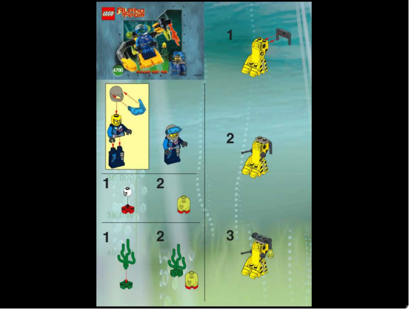 Page 1 de la notice Manuel utilisateur Lego Alpha Team Robot Diver