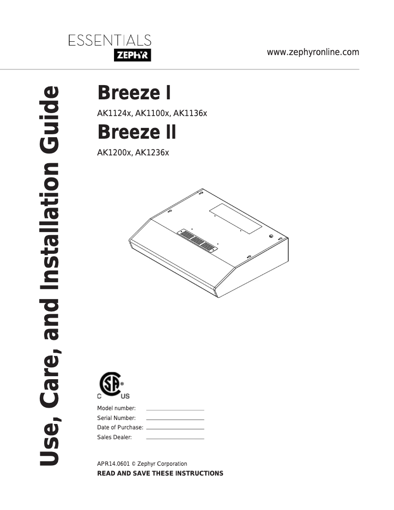 Página 1 del manual Manual de usuario Zephyr AK1136B