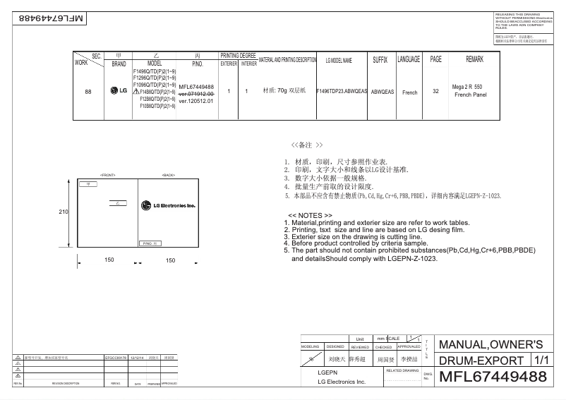 Page 1 of the manual User Manual LG F10B8QDP21
