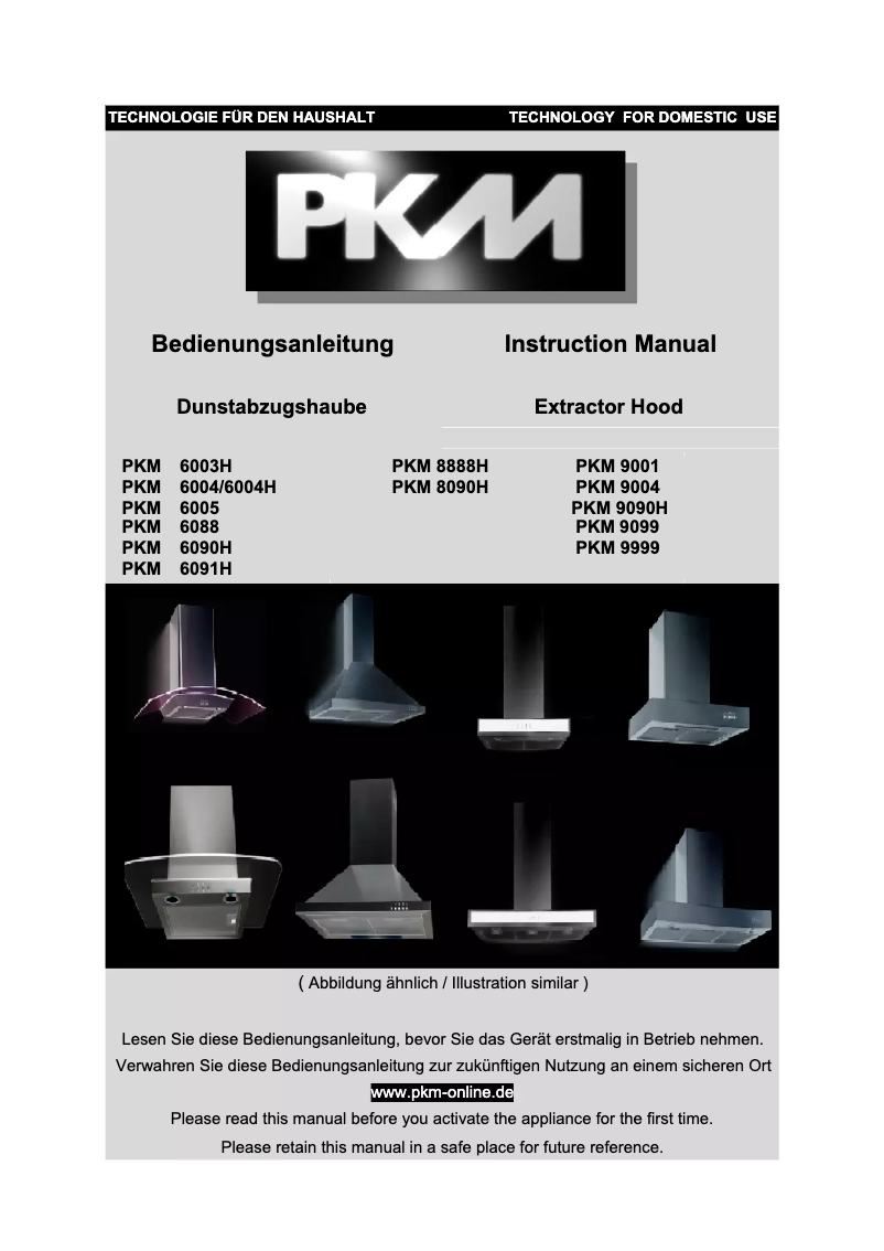 Page 1 de la notice Manuel utilisateur PKM 9004