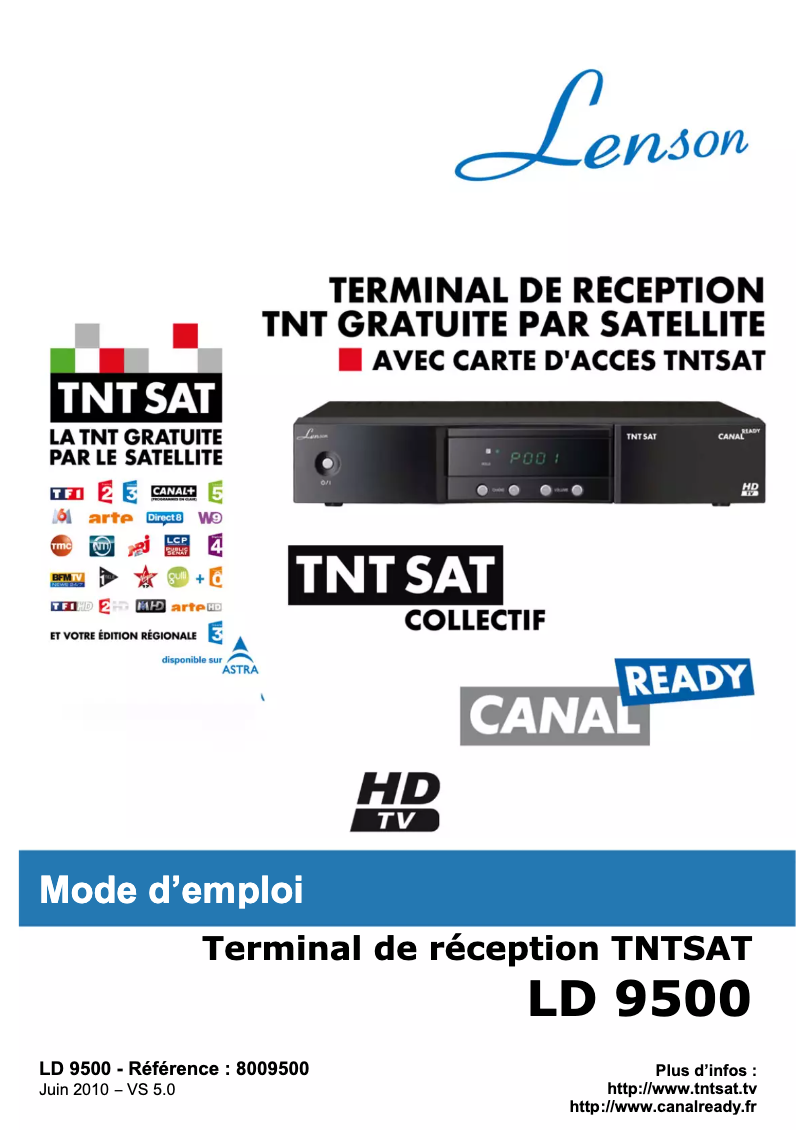 Page 1 de la notice Manuel utilisateur Lenson LD 9500