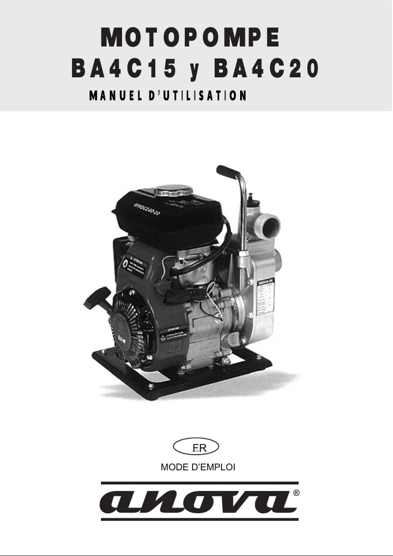 Page 1 de la notice Manuel utilisateur Anova BA4C15