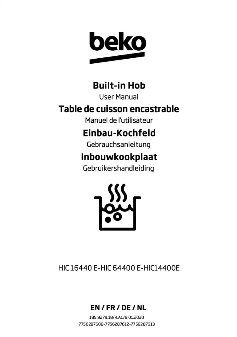 Page 1 de la notice Manuel utilisateur Beko HIC 64400 E