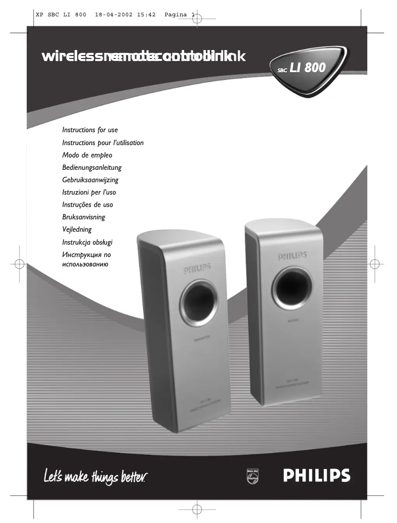 Page 1 de la notice Manuel utilisateur Philips SBCLI800