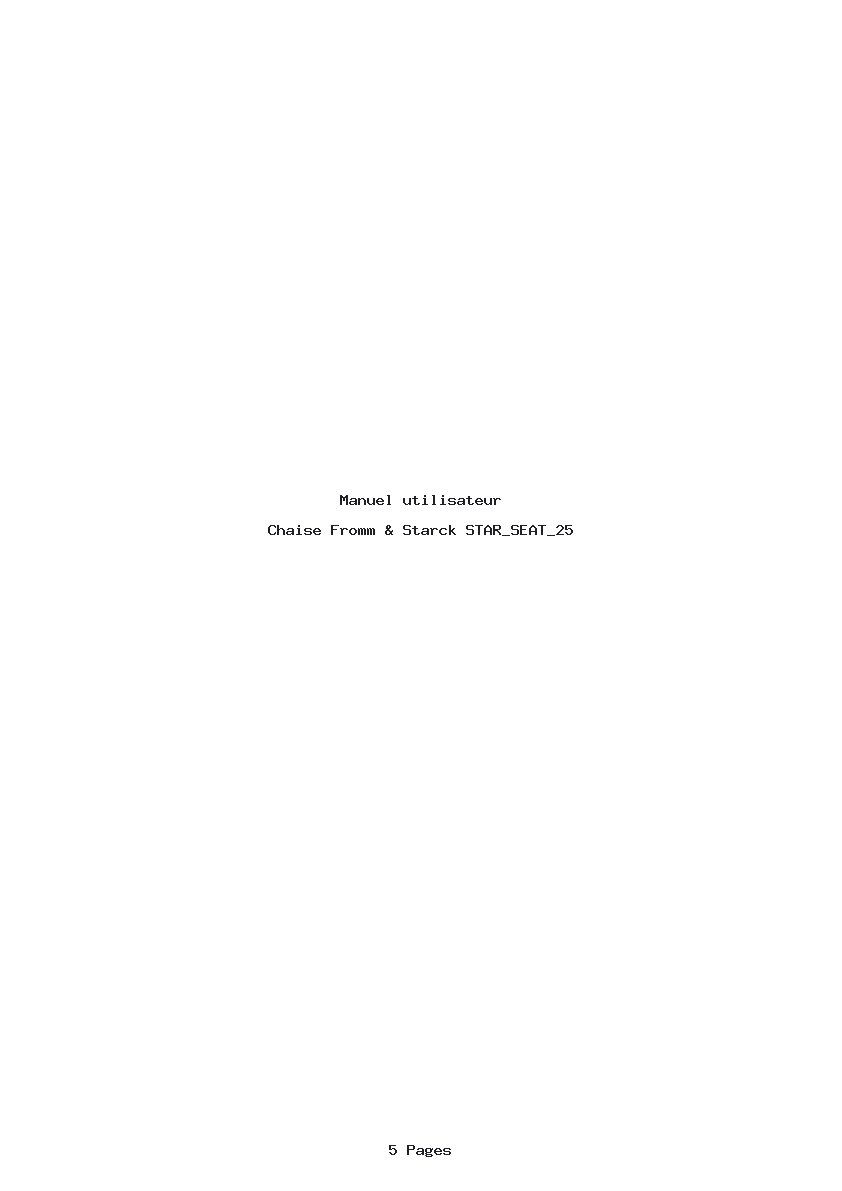 Page 1 de la notice Manuel utilisateur Fromm & Starck STAR_SEAT_25