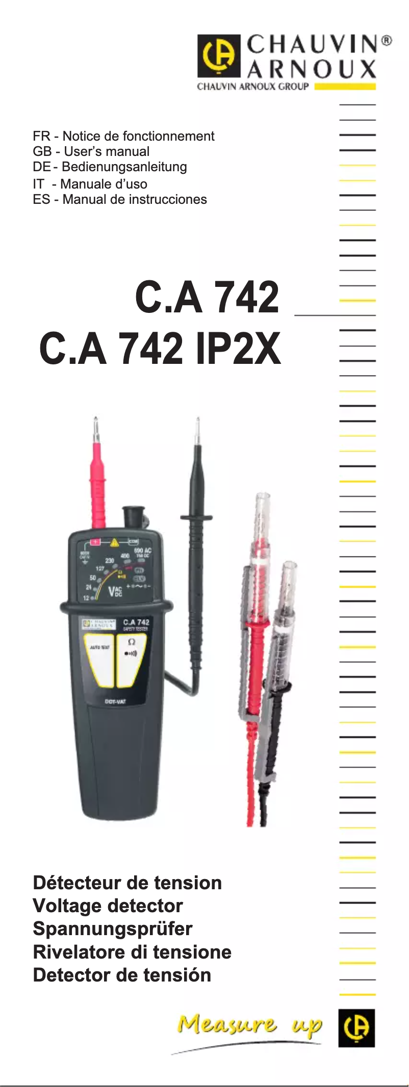 Page 1 of the manual User Manual Chauvin Arnoux C.A 742 IP2X