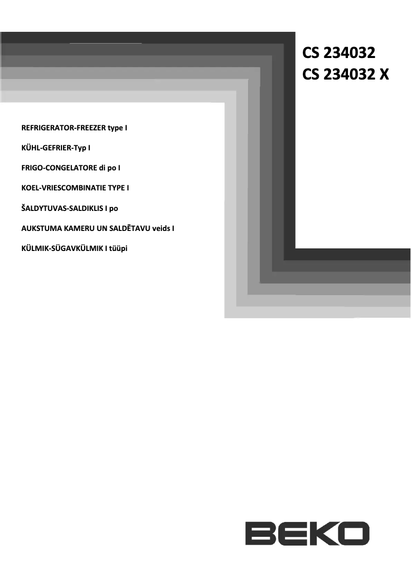 Page 1 de la notice Manuel utilisateur Beko CS234032