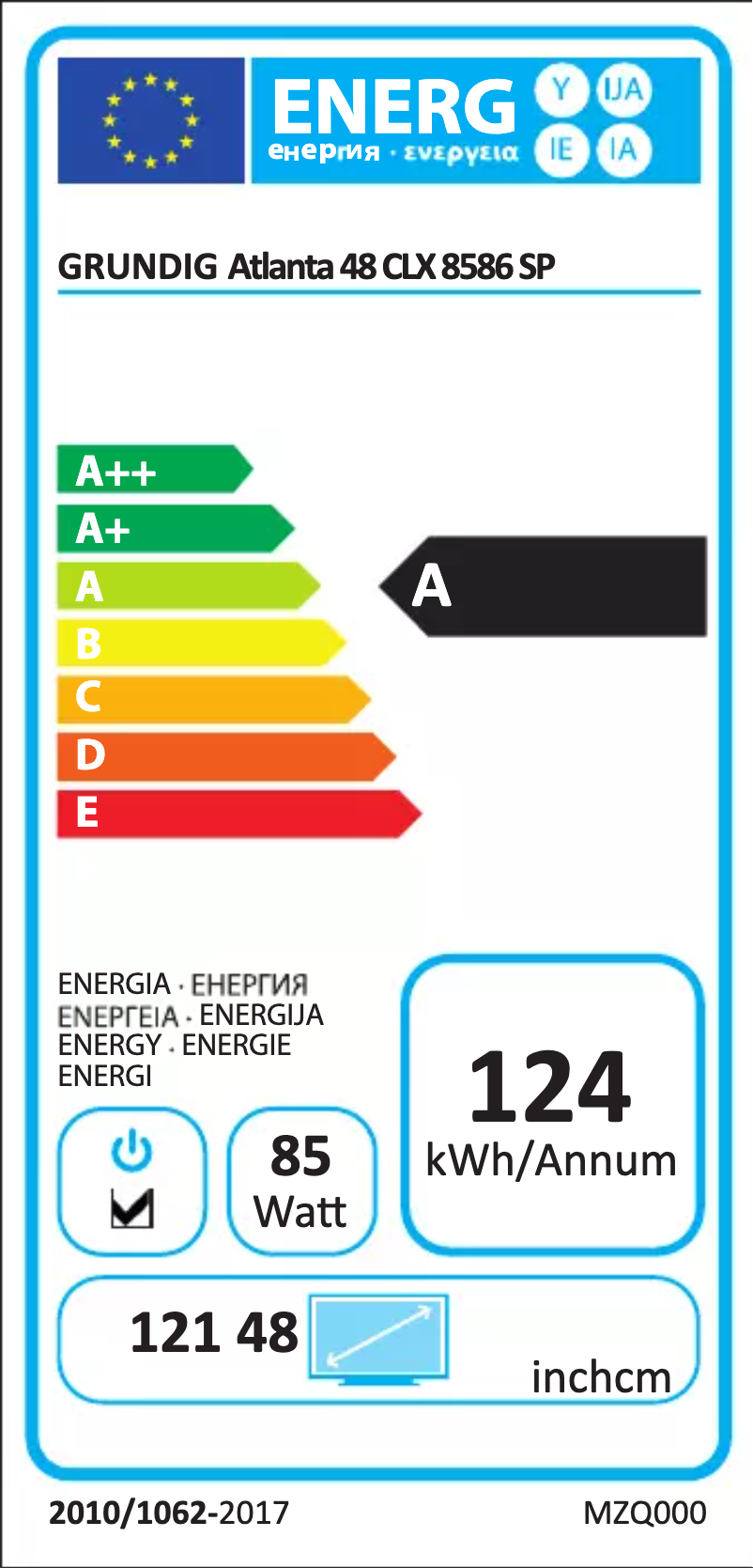 Page 1 de la notice Manuel utilisateur Grundig Atlanta 48 CLX 8586 SP
