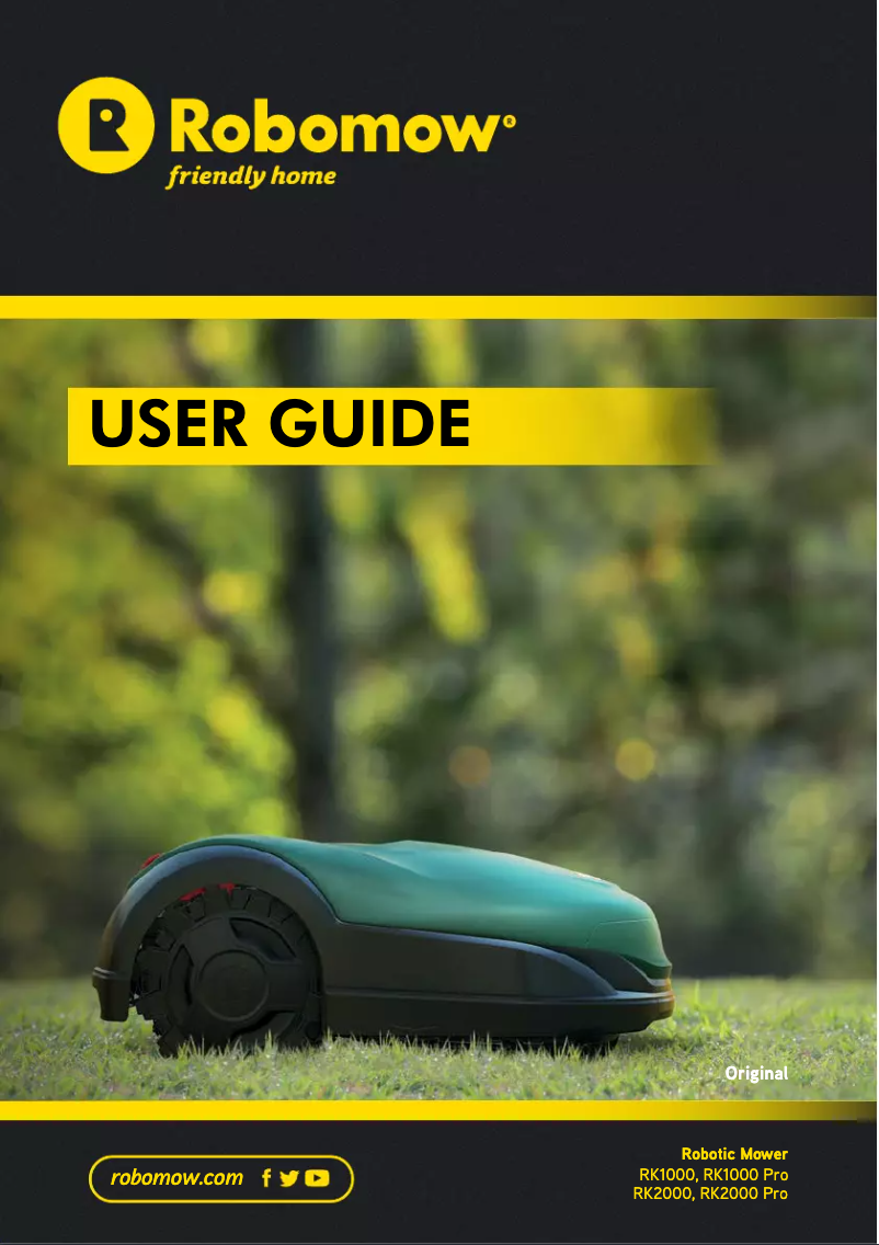 Page 1 de la notice Manuel utilisateur Robomow RK1000 Pro