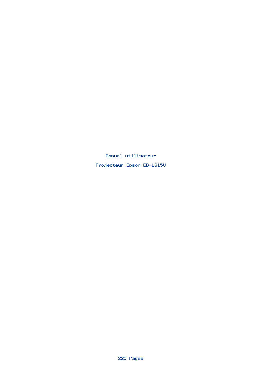 Page 1 de la notice Manuel utilisateur Epson EB-L615U