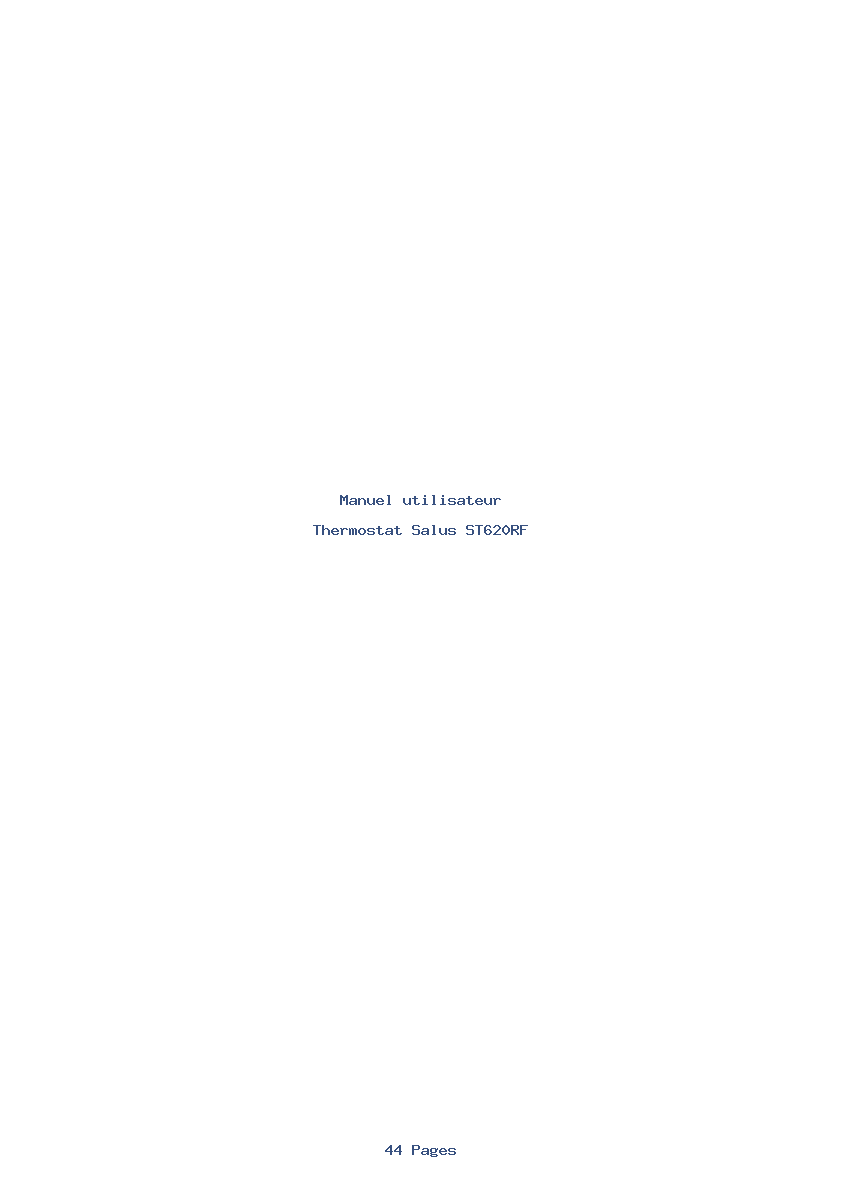 Page 1 de la notice Manuel utilisateur Salus ST620RF
