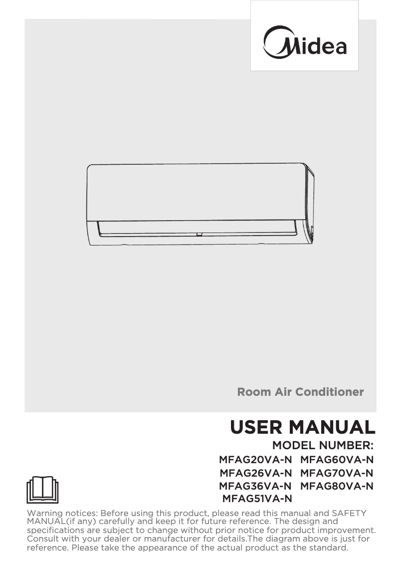 Página 1 del manual Manual de usuario Midea MFAG60VA-N