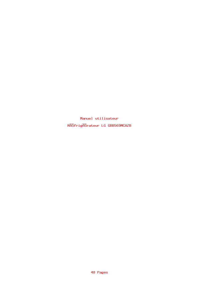Page 1 de la notice Manuel utilisateur LG GBB569MCAZB