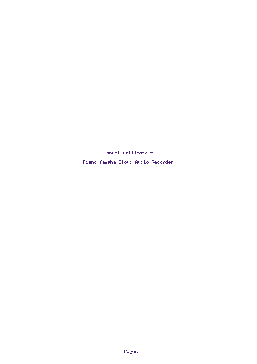 Page 1 de la notice Manuel utilisateur Yamaha Cloud Audio Recorder