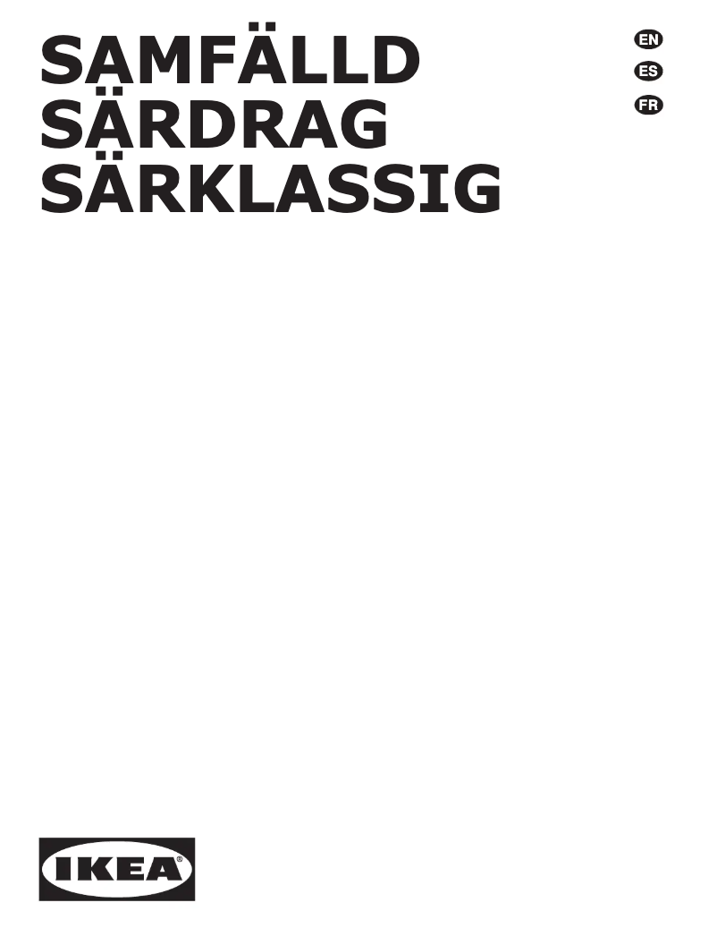 Page 1 de la notice Manuel utilisateur Ikea SAMFÄLLD 704.620.64