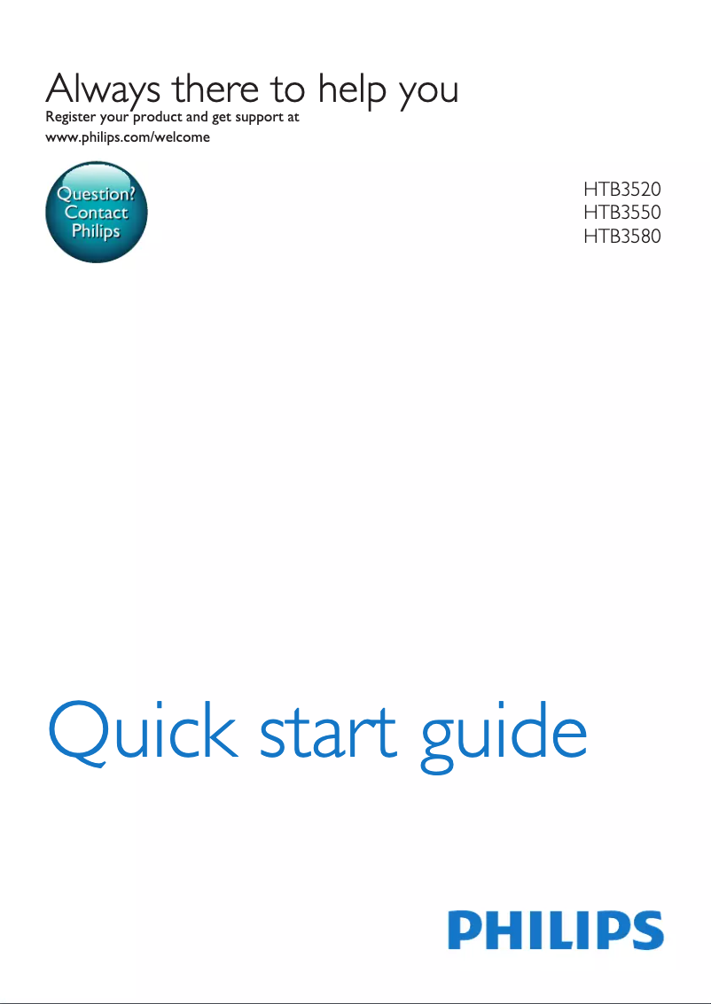 Page 1 de la notice Guide de démarrage rapide Philips HTB3540