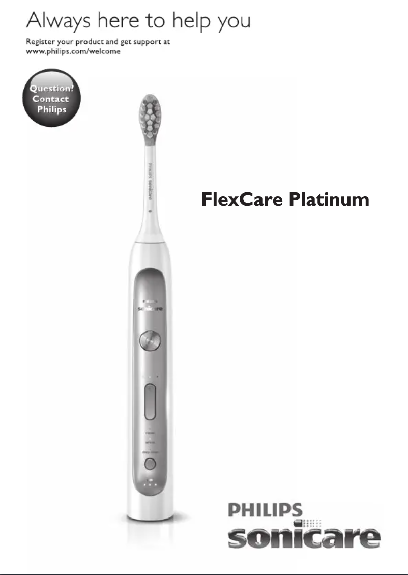 Page 1 of the manual User Manual Philips Sonicare FlexCare Platinum HX9111