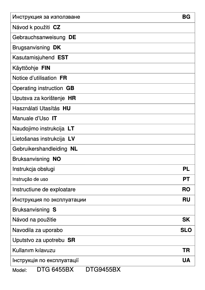 Page 1 de la notice Manuel utilisateur Gorenje DTG6455BX