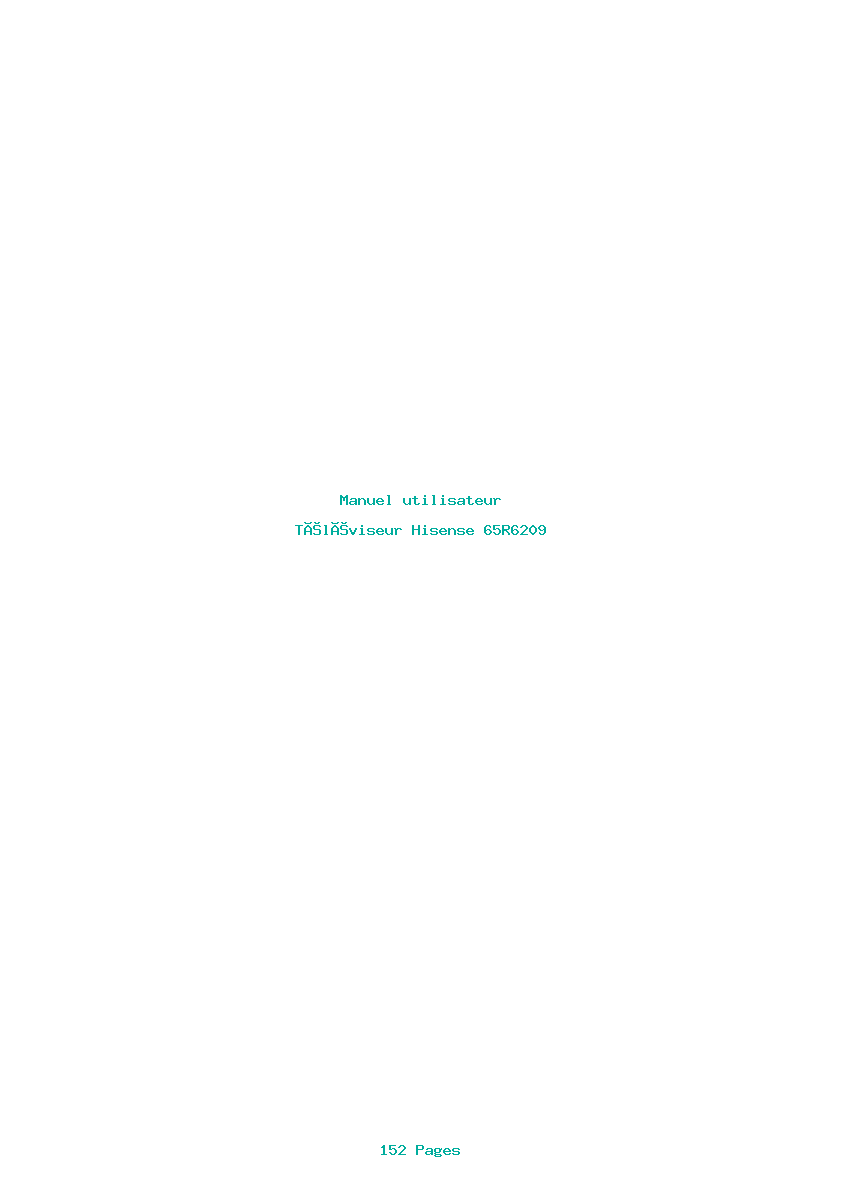 Page 1 de la notice Manuel utilisateur Hisense 65R6209