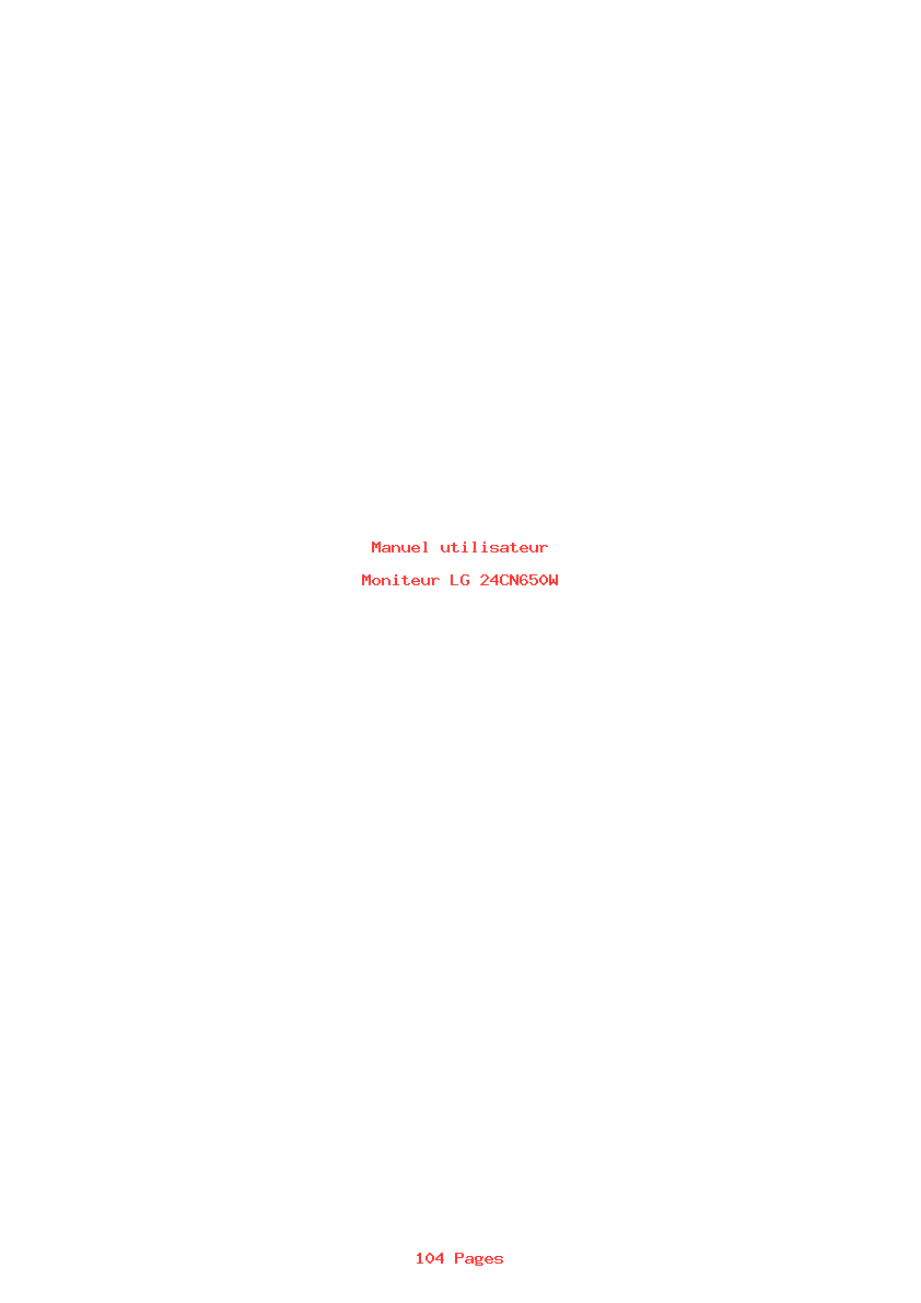 Page 1 de la notice Manuel utilisateur LG 24CN650W