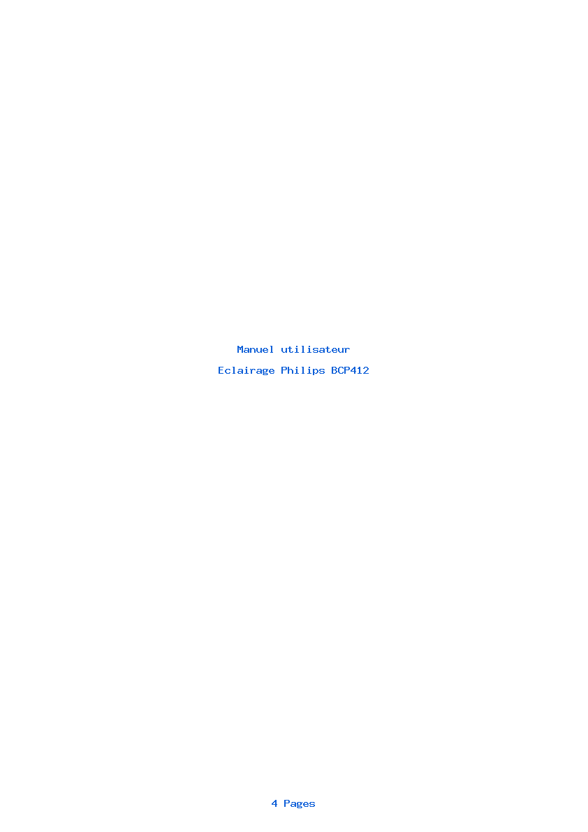 Page 1 de la notice Manuel utilisateur Philips BCP412