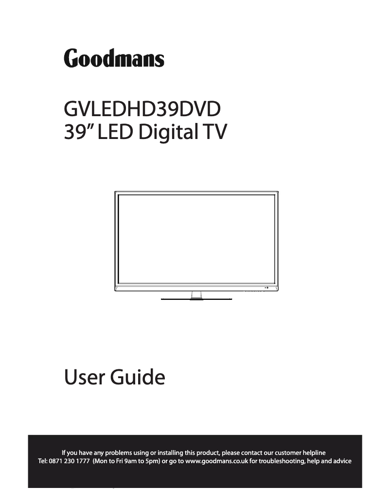 Page 1 of the manual User Manual Goodmans GVLEDHD39DVD