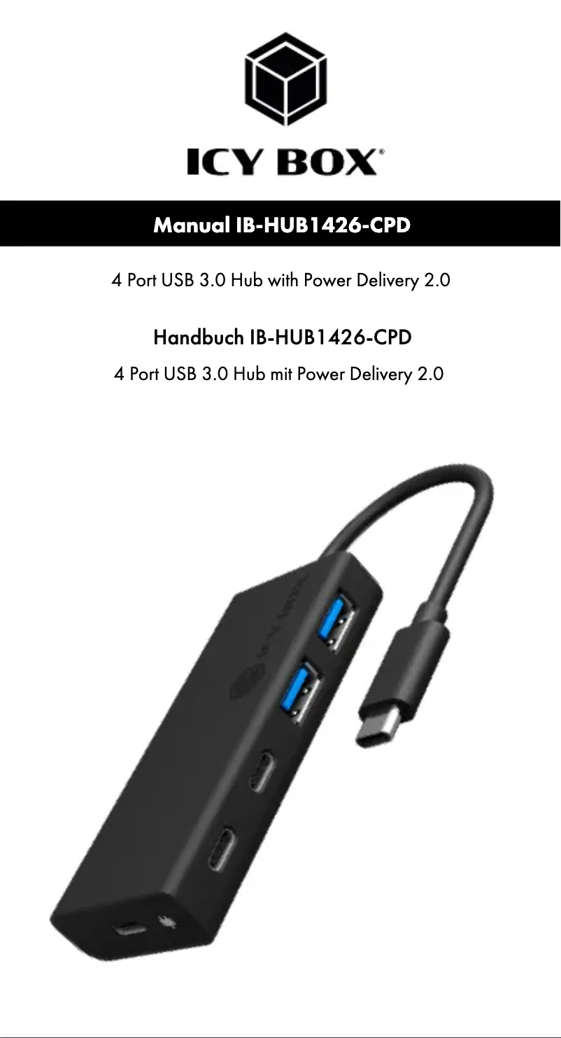 Page 1 de la notice Mode d'emploi Icy Box IB-HUB1426-CPD