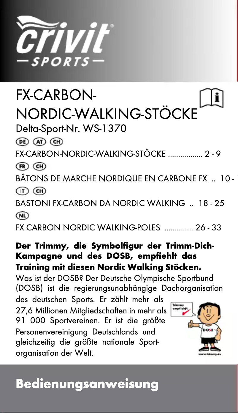 Page 1 de la notice Manuel utilisateur Crivit WS-1370