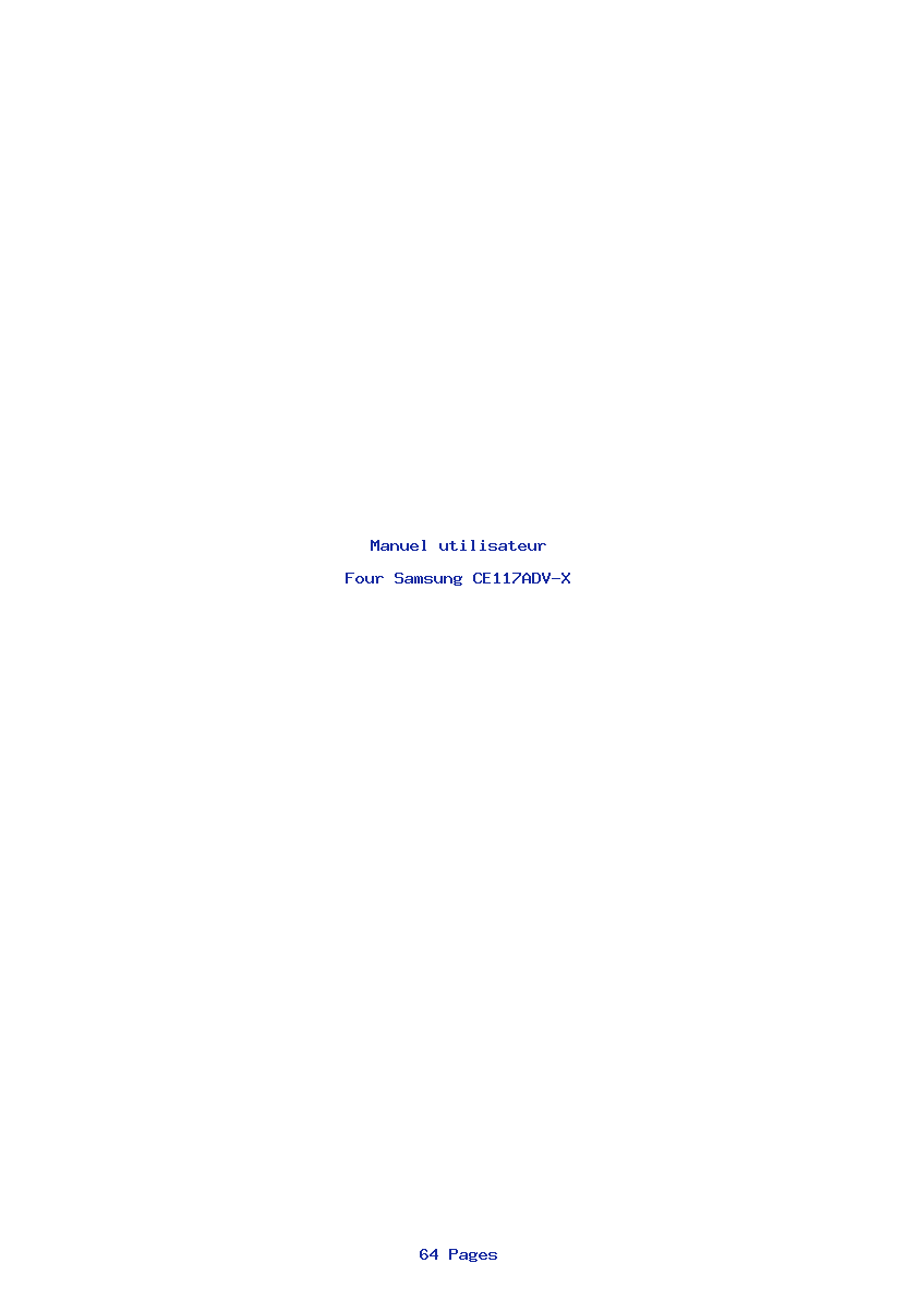 Page 1 de la notice Manuel utilisateur Samsung CE117ADV-X