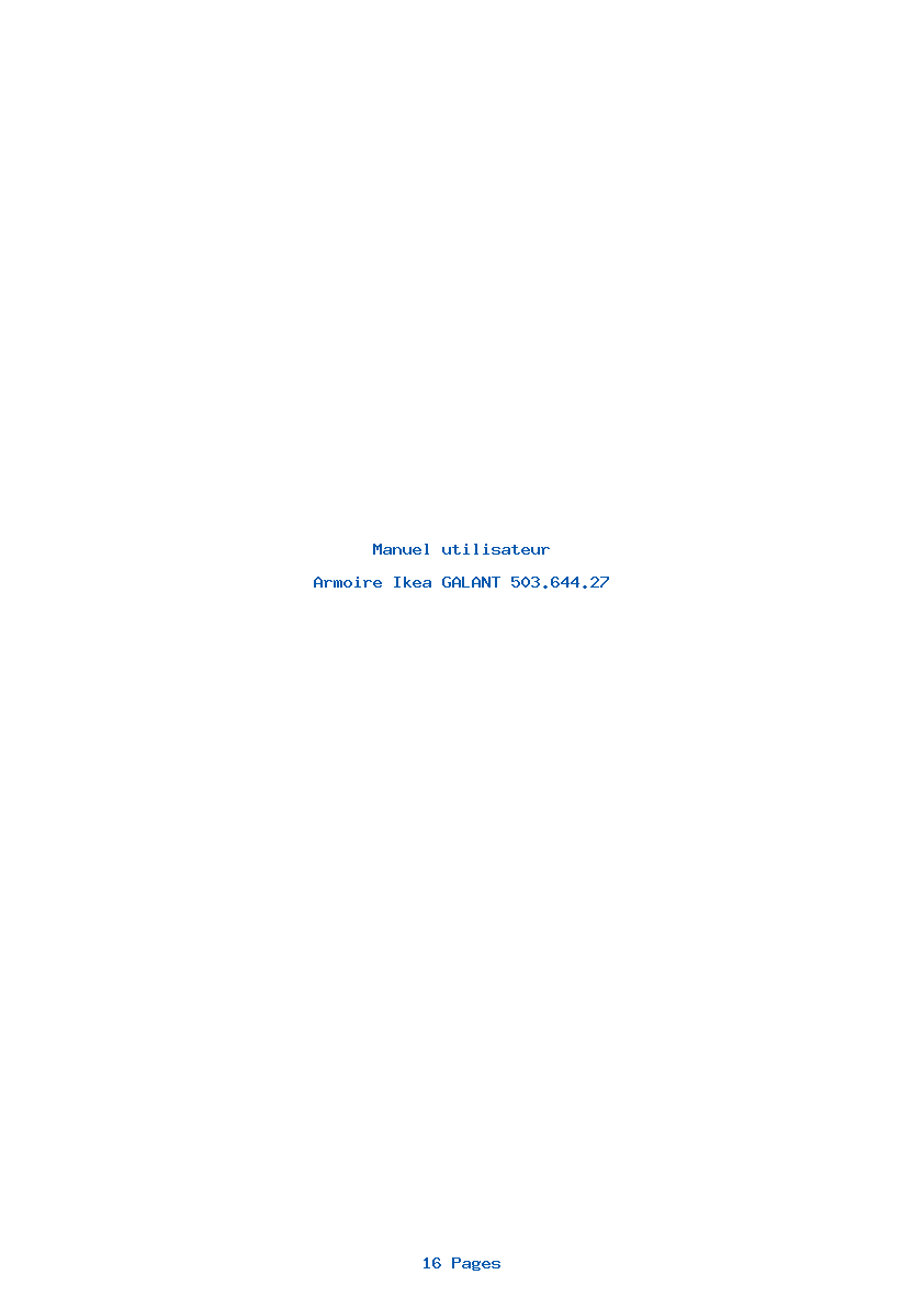 Page 1 de la notice Manuel utilisateur Ikea GALANT 503.644.27