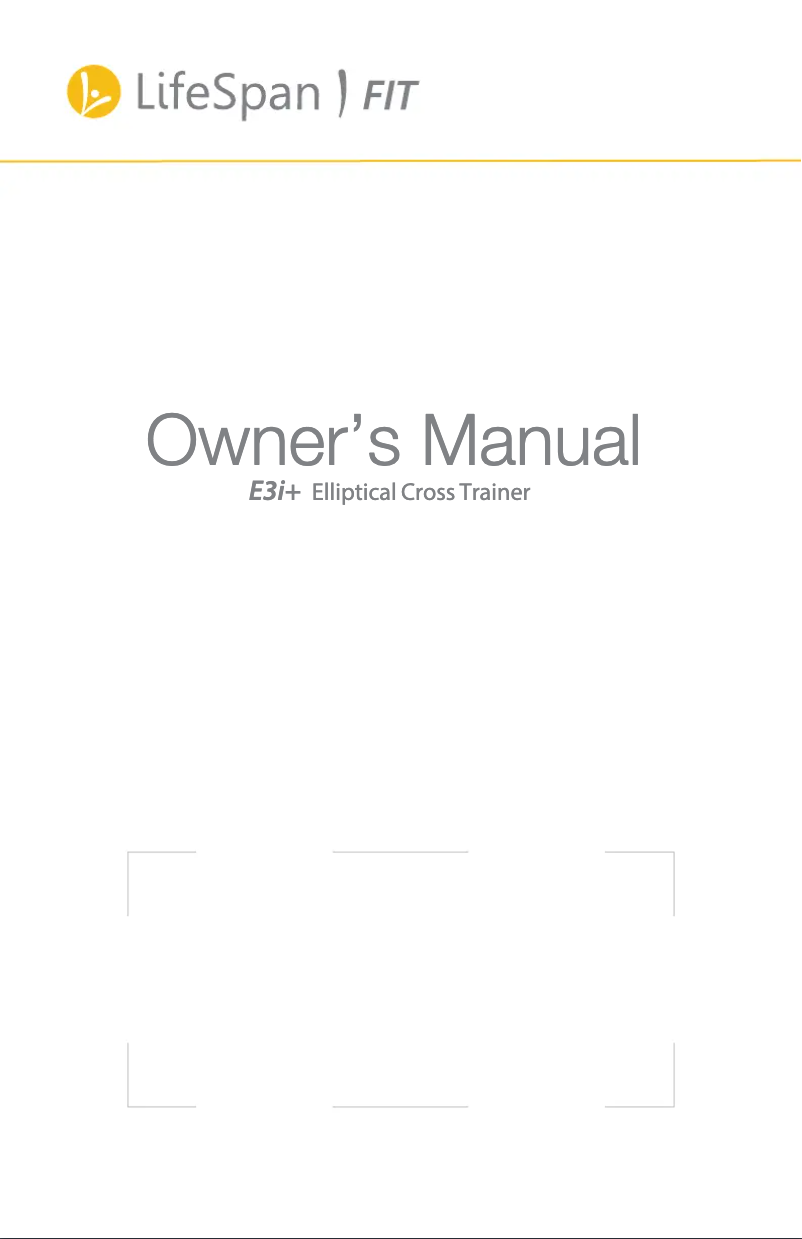 Page 1 of the manual User Manual LifeSpan E3i+