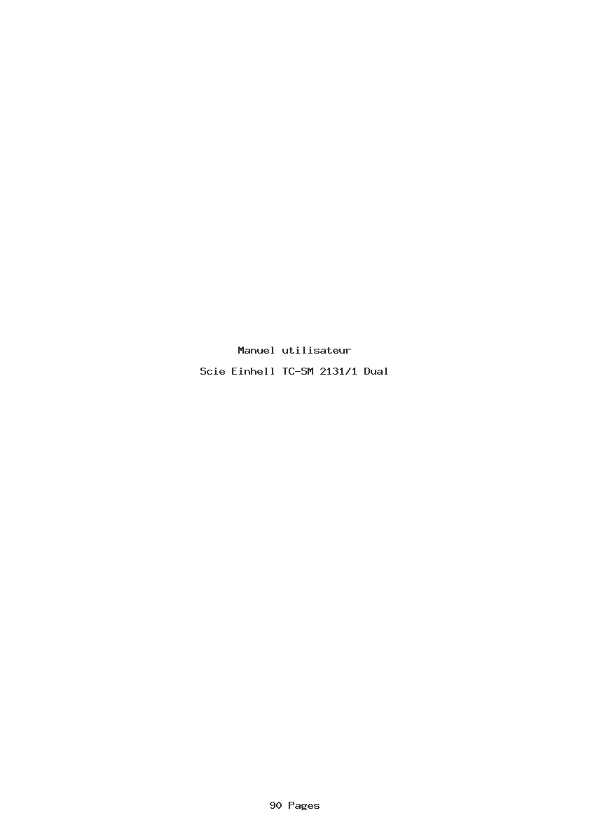 Page 1 de la notice Manuel utilisateur Einhell TC-SM 2131/1 Dual