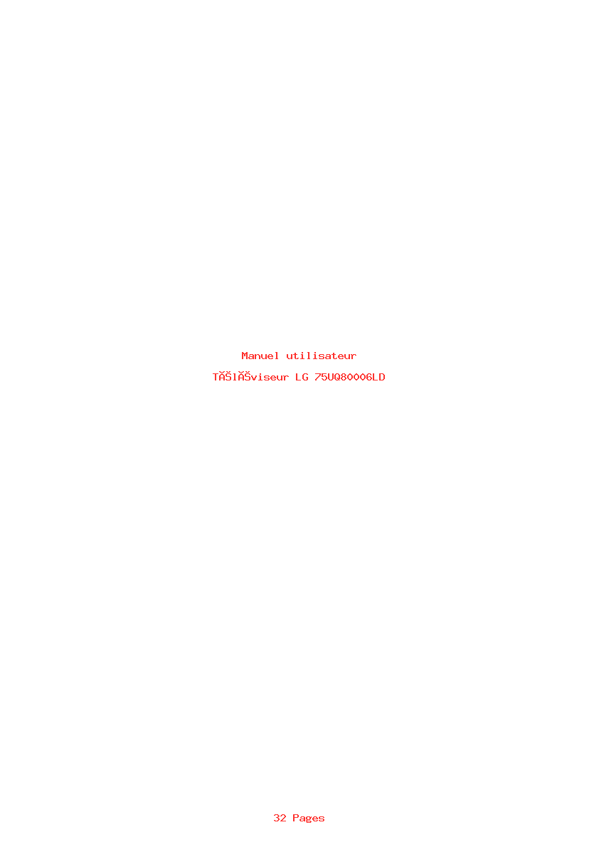 Page 1 de la notice Manuel utilisateur LG 75UQ80006LD