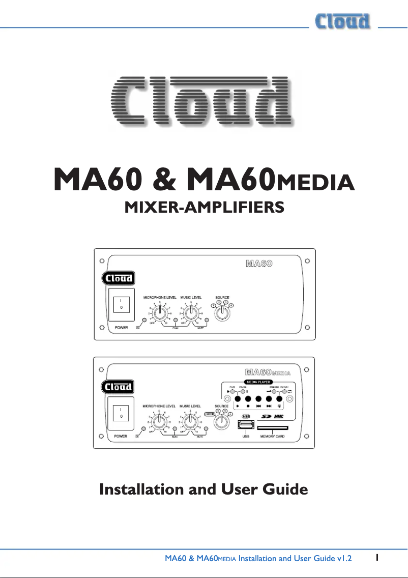 Page 1 de la notice Manuel utilisateur Cloud MA60