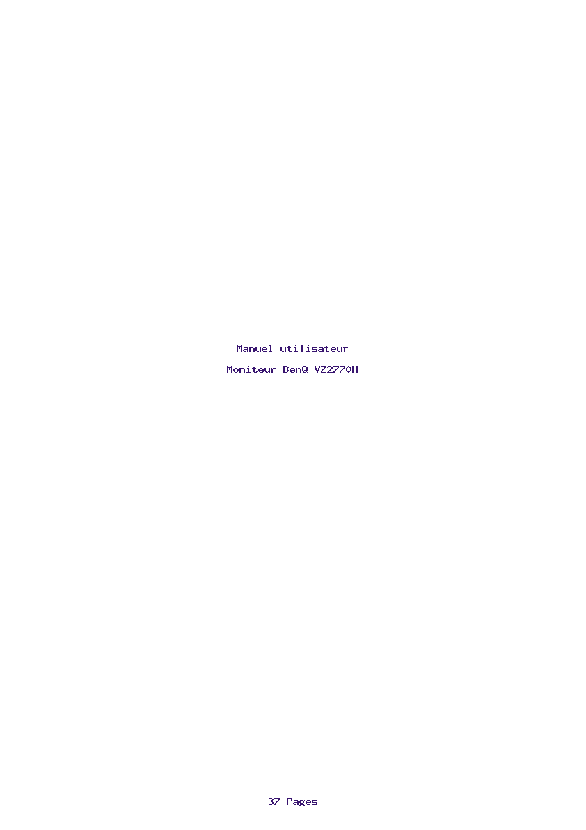 Page 1 de la notice Manuel utilisateur BenQ VZ2770H