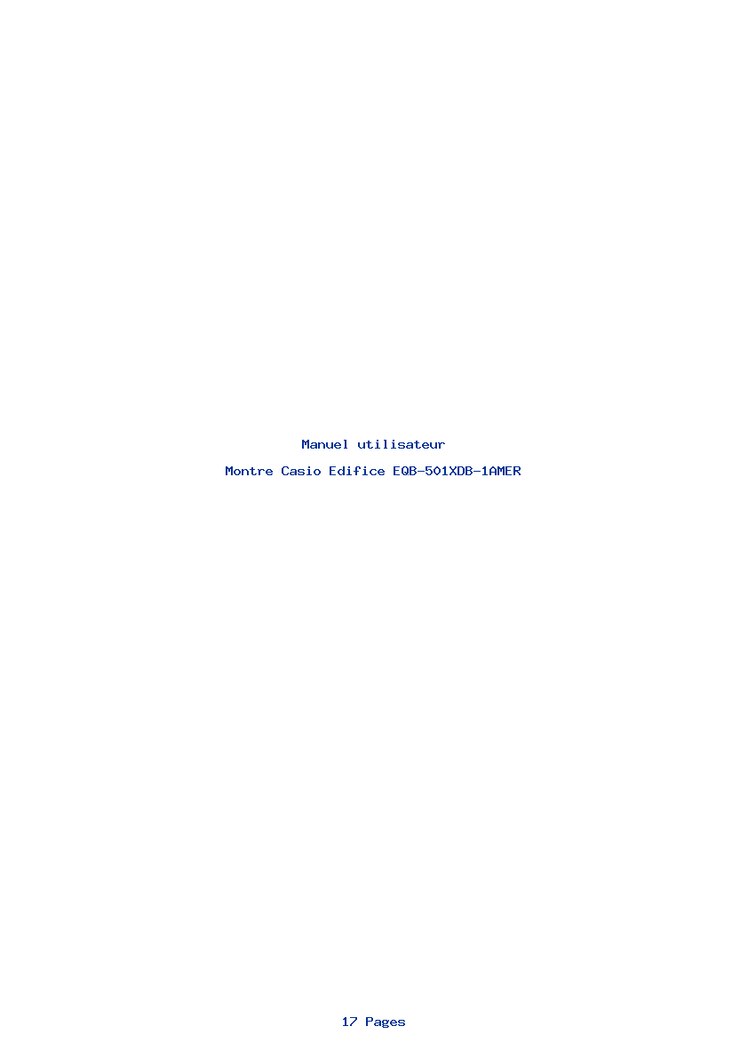 Page 1 de la notice Manuel utilisateur Casio Edifice EQB-501XDB-1AMER