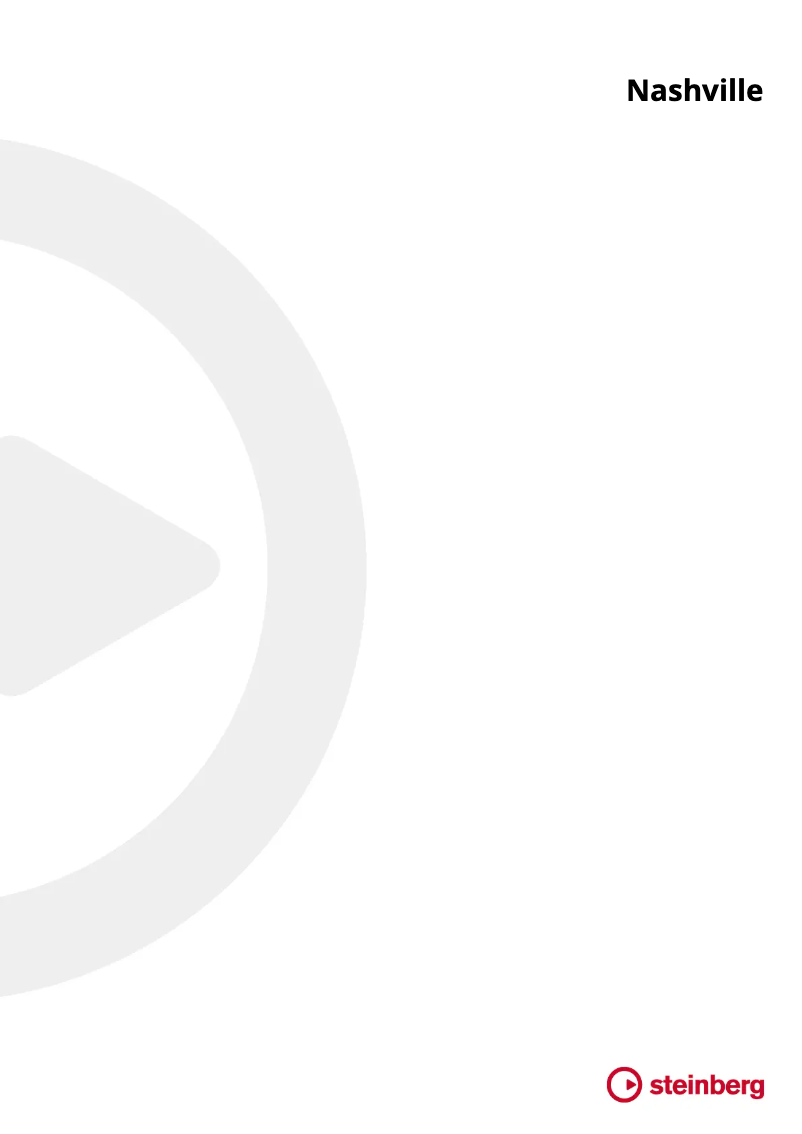 Page 1 de la notice Manuel utilisateur Steinberg Nashville