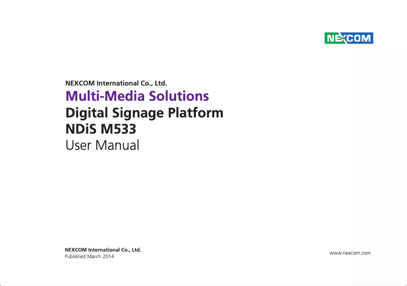 Page 1 de la notice Manuel utilisateur Nexcom NDiS M533