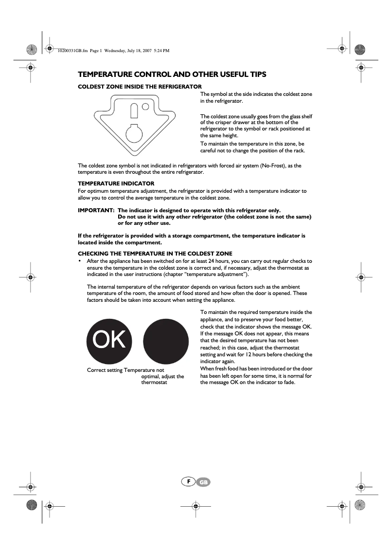 Page 1 of the manual Instructions / Assembly Whirlpool BLF 8001 OX