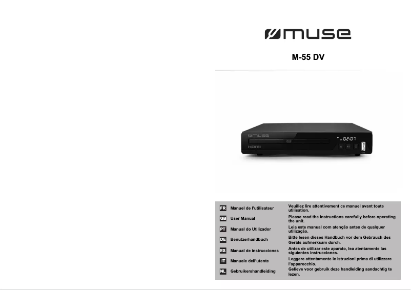 Page 1 de la notice Manuel utilisateur Muse M-55 DV