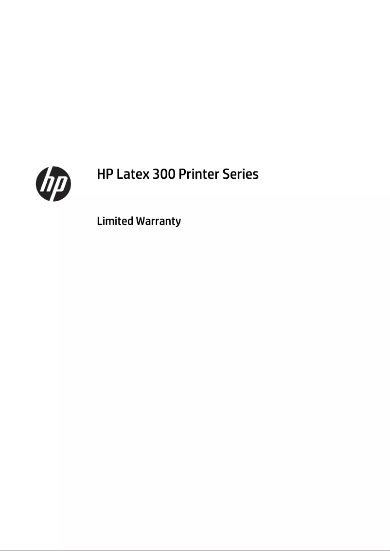 Página 1 del manual Información de garantía HP Latex 335