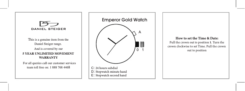 Page 1 de la notice Manuel utilisateur Daniel Steiger Emperor Gold