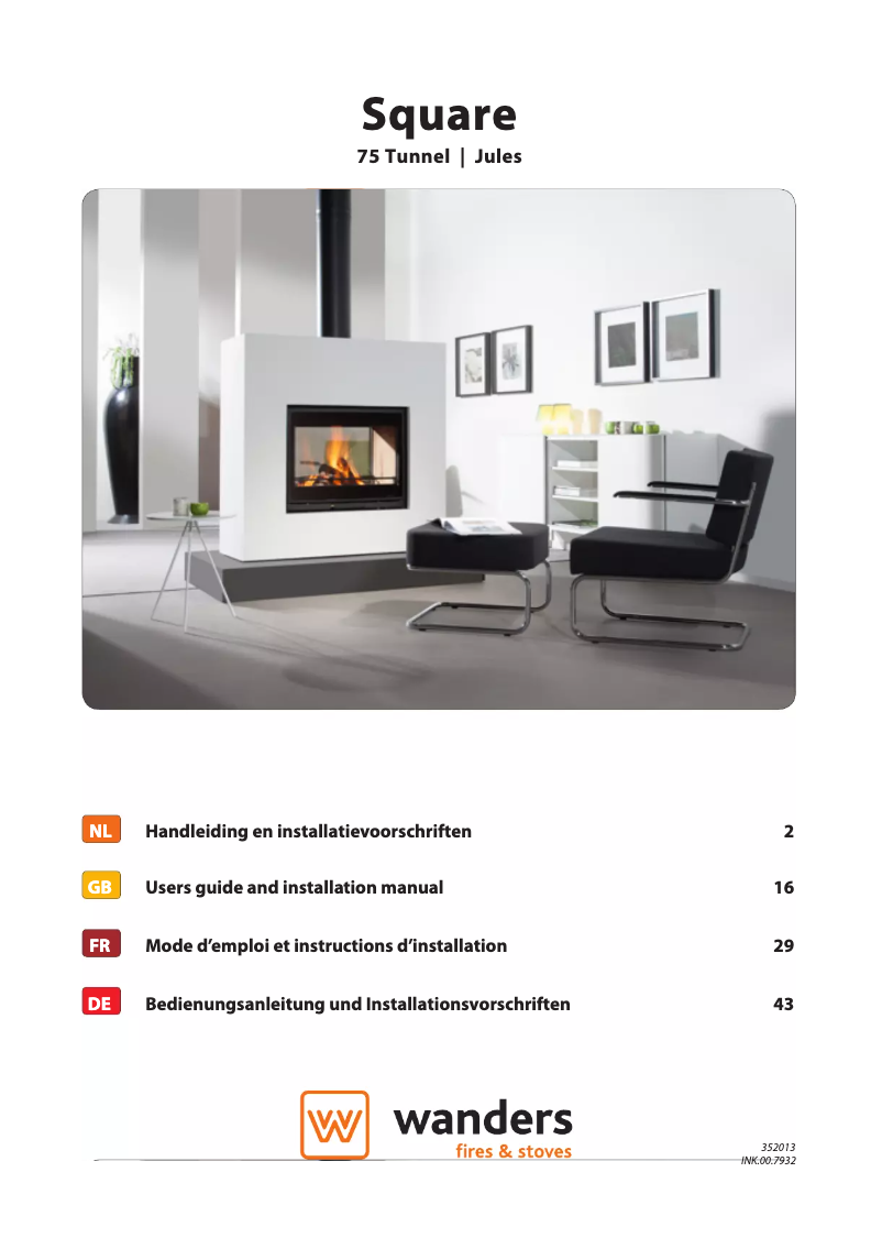 Page 1 de la notice Manuel utilisateur Wanders Square 75 Jules